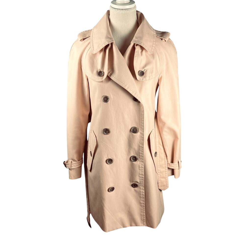 Coach Quartz Pink Double Breasted Belted Trench Coat Size 4 - Picture 16 of 16